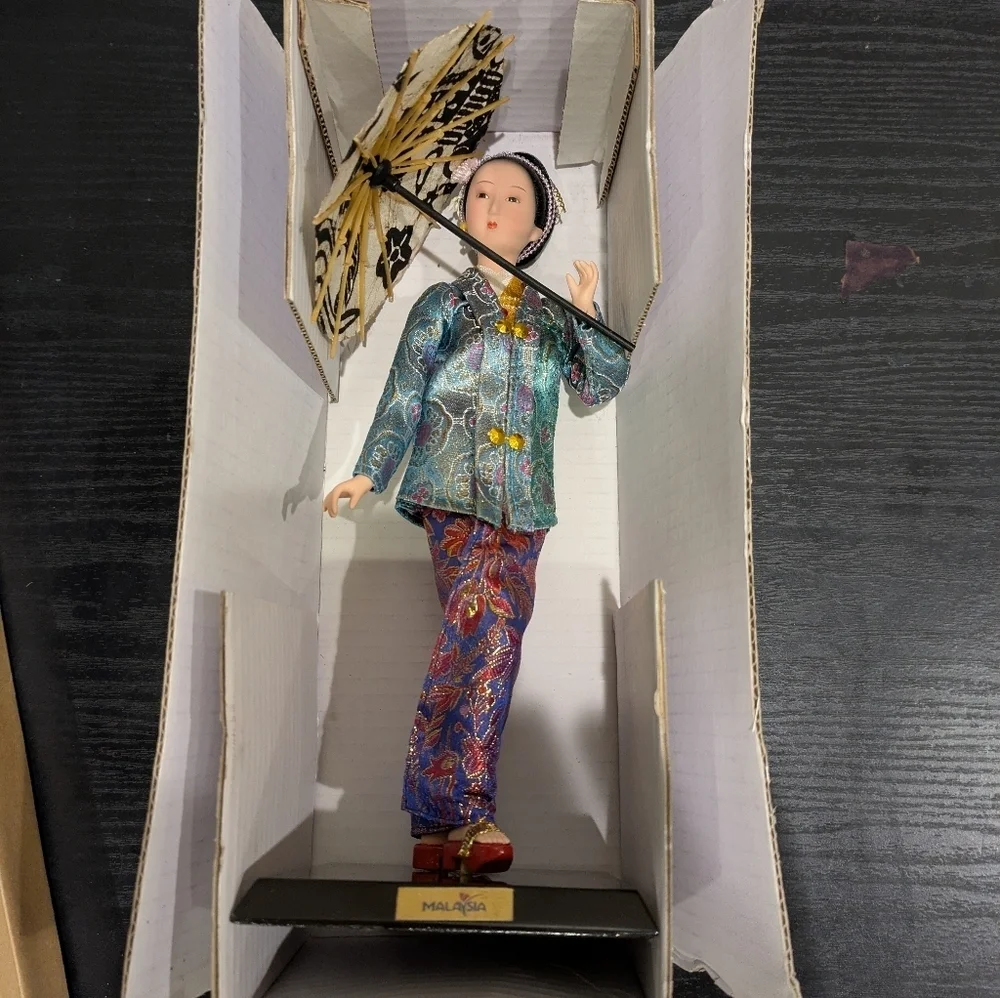 Elegant Asian-Inspired Figurine with Parasol